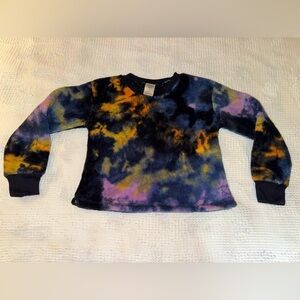 TREASURE & BOND Kids Girls Pullover Sweatshirt Top Tie Dye Fleece